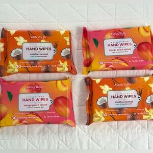 Ashley Belle Hand Wipes Bundle 4 Pack Vanilla Coconut Mango Peach